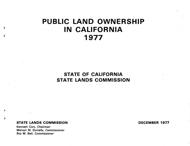 Public Land Ownership in California CA State Lands Commission