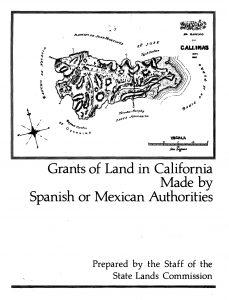 Cover of the 1982 Report of Grants of Land in CA made by Spanish or Mexican Authorities