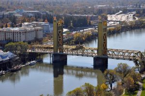 Tower Bridge, Sacramento, from elevated position