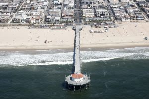 Aerial view of the Oceanside Pier, San Diego County.