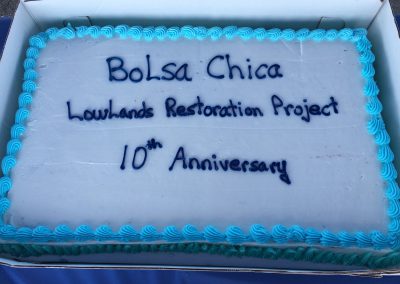 Cake celebrating the 10th anniversary of the Bolsa Chica Lowlands Restoration Project.