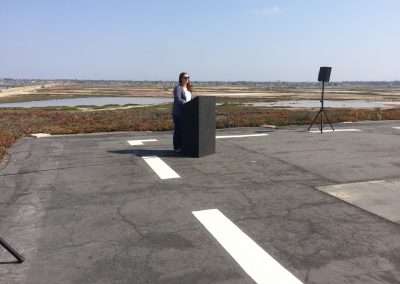 Jennifer Lucchesi, speaking at the 10th anniversary celebration for the Bolsa Chica Lowlands Restoration Project