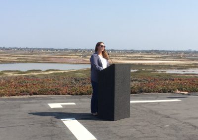 Jennifer Lucchesi, speaking at the 10th anniversary celebration for the Bolsa Chica Lowlands Restoration Project