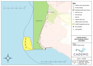 Map depicting the key elements of the Cademo Project in Santa Barbara County