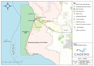 Map depicting the key elements of the Cademo Project in Santa Barbara County.