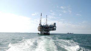 Oil platform in the pacific ocean in 2017